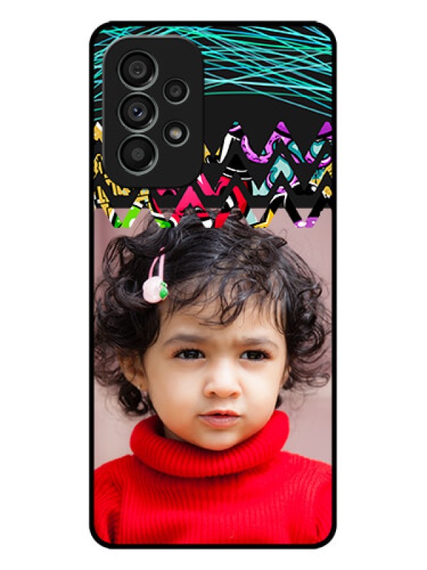 Custom Galaxy A73 5G Custom Metal Phone Case - Neon Abstract Design