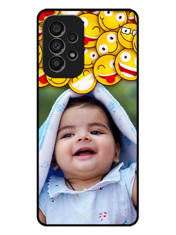 Custom Galaxy A73 5G Custom Metal Phone Case - With Smiley Emoji Design