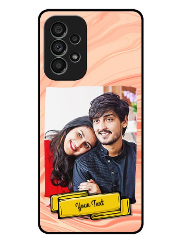 Custom Galaxy A73 5G Custom Metal Phone Case - Marble Texture Design