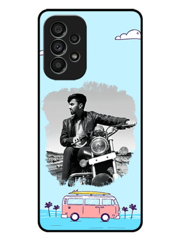 Custom Galaxy A73 5G Custom Metal Phone Case - Travel and Adventure Design