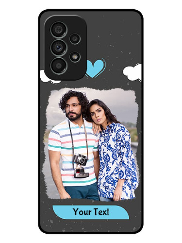 Custom Galaxy A73 5G Custom Metal Phone Case - Splashes With Love Doodles Design