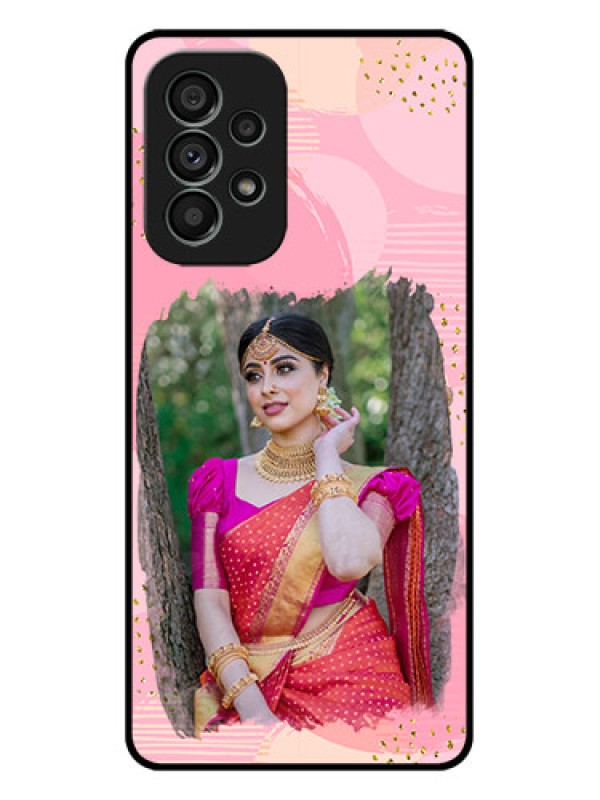 Custom Galaxy A73 5G Custom Metal Phone Case - Gold Glitter Splash Design