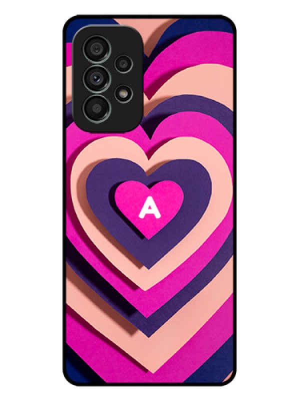 Custom Galaxy A73 5G Custom Metal Phone Case - Cute Heart Pattern Design