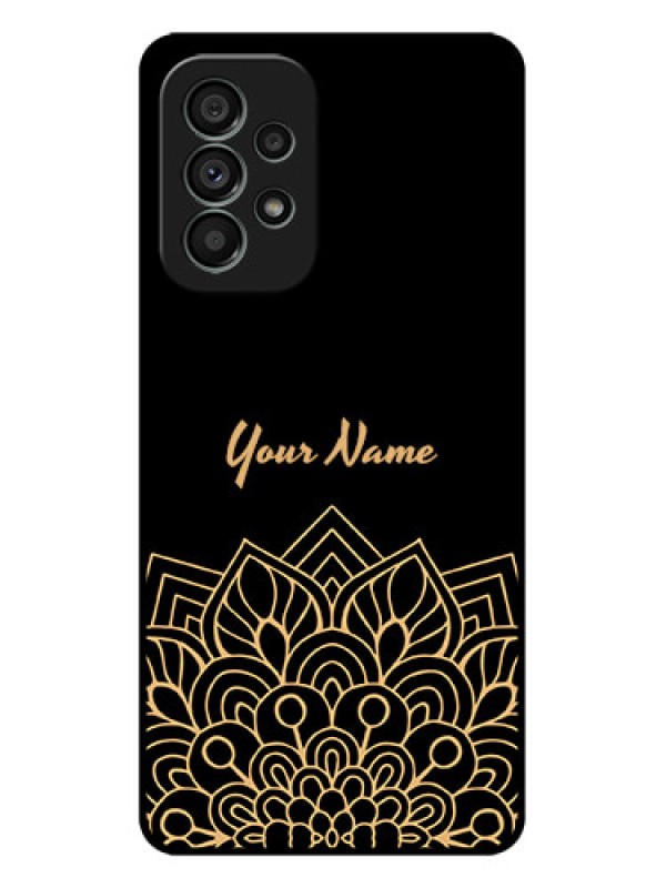 Custom Galaxy A73 5G Custom Metal Phone Case - Golden Mandala Design