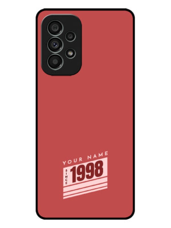 Custom Galaxy A73 5G Custom Metal Phone Case - Red Custom Year Of Birth Design