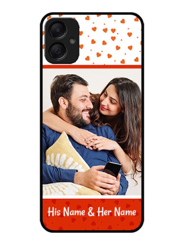 Custom Galaxy F05 Custom Metal Phone Case - Orange Love Symbol Design