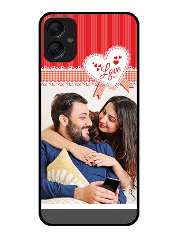 Custom Galaxy F05 Custom Metal Phone Case - Red Love Pattern Design