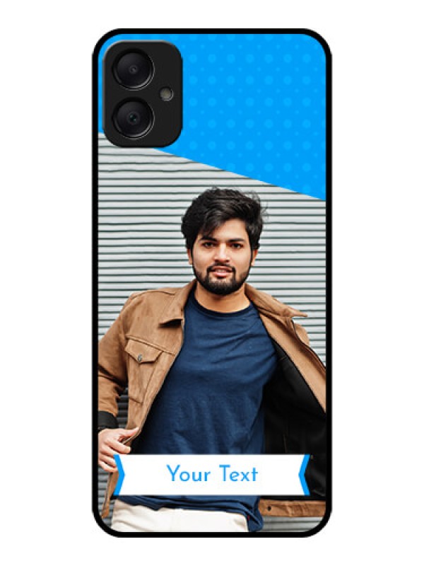 Custom Galaxy F05 Custom Metal Phone Case - Simple Blue Color Design