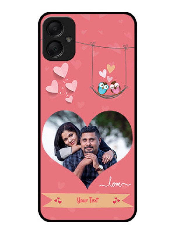 Custom Galaxy F05 Custom Metal Phone Case - Peach Color Love Design