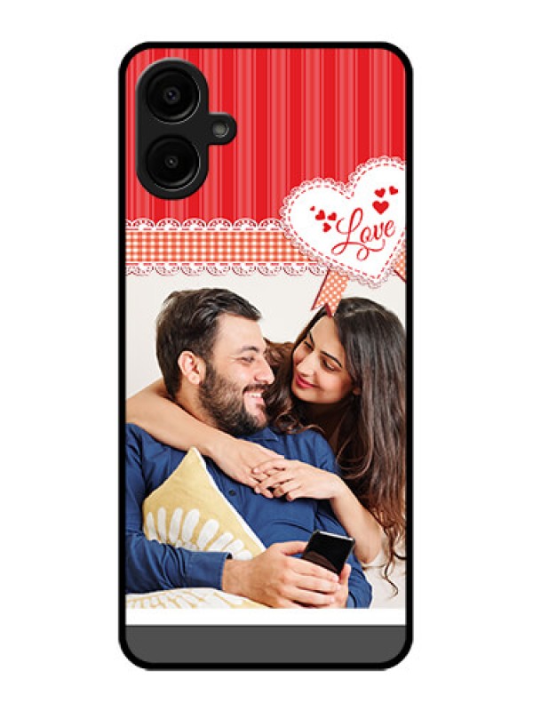 Custom Samsung Galaxy F06 Custom Metal Phone Case - Red Love Pattern Design