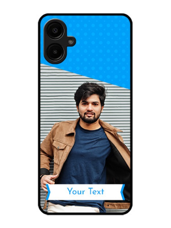 Custom Samsung Galaxy F06 Custom Metal Phone Case - Simple Blue Color Design