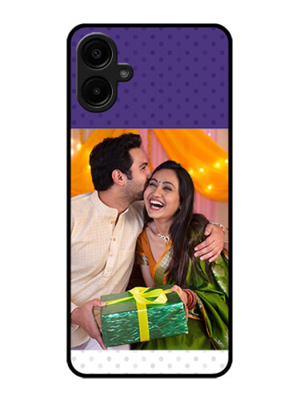 Custom Samsung Galaxy F06 Custom Metal Phone Case - Violet Colored Pattern Design