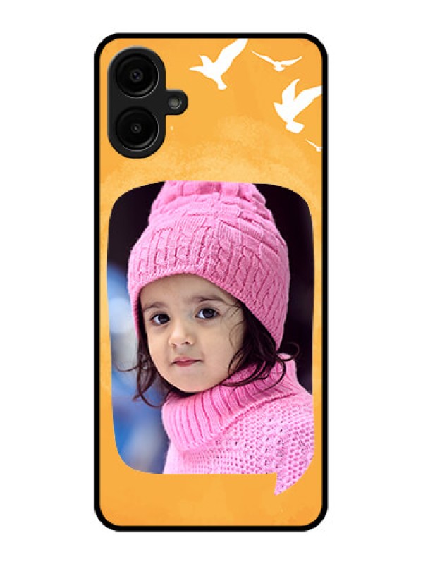 Custom Samsung Galaxy F06 Custom Metal Phone Case - Water Color Design With Bird Icons