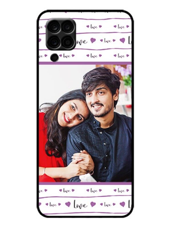 Custom Galaxy F12 Custom Metal Phone Case - Couples Heart Design