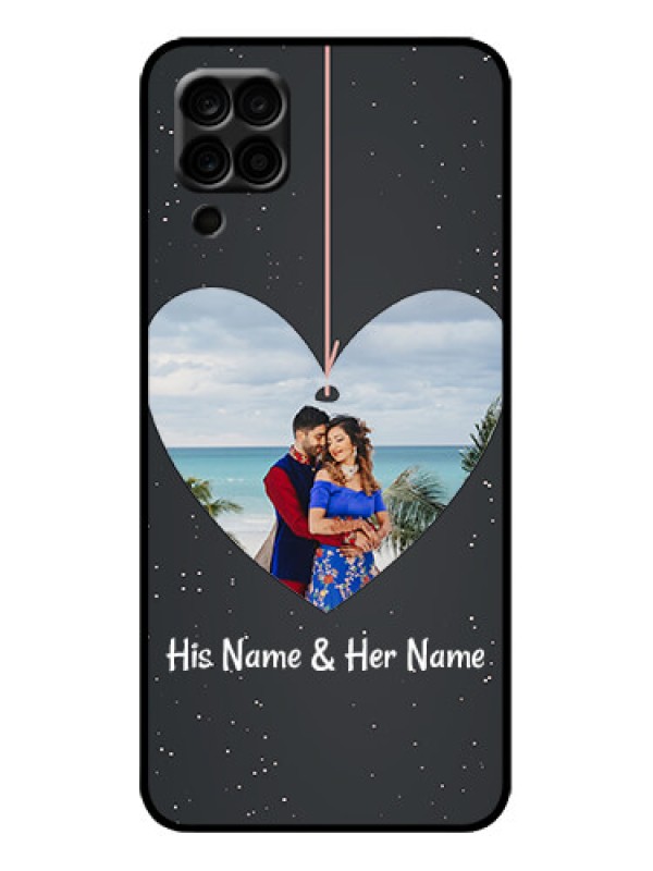 Custom Galaxy F12 Custom Metal Phone Case - Hanging Heart Design