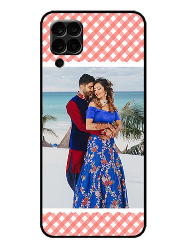 Custom Galaxy F12 Custom Metal Phone Case - Pink Pattern Design