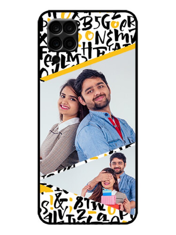 Custom Galaxy F12 Custom Metal Phone Case - Letters Pattern Design