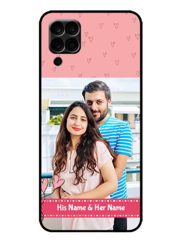 Custom Galaxy F12 Custom Metal Phone Case - Love Design Peach Color