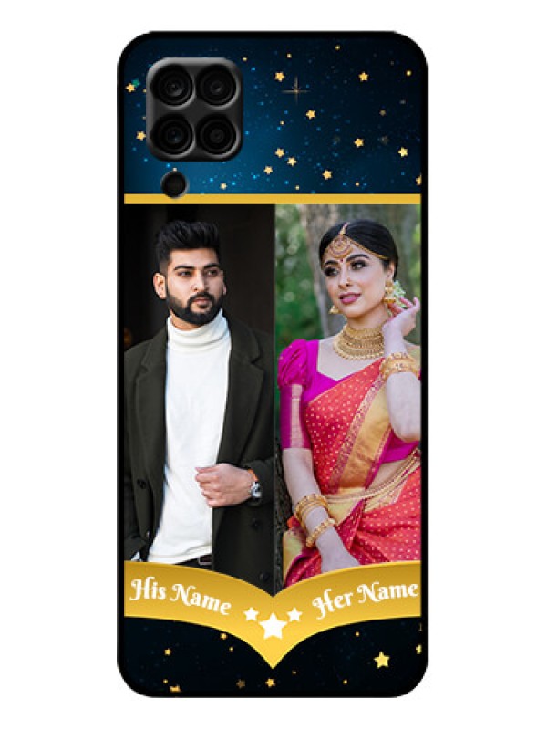 Custom Galaxy F12 Custom Metal Phone Case - Galaxy Stars Backdrop Design