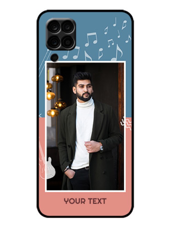 Custom Galaxy F12 Custom Metal Phone Case - With Color Musical Note Design