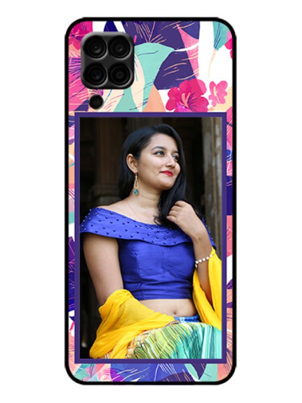 Custom Galaxy F12 Custom Metal Phone Case - Abstract Floral Design