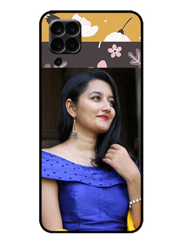 Custom Galaxy F12 Custom Metal Phone Case - Stylish Floral Design