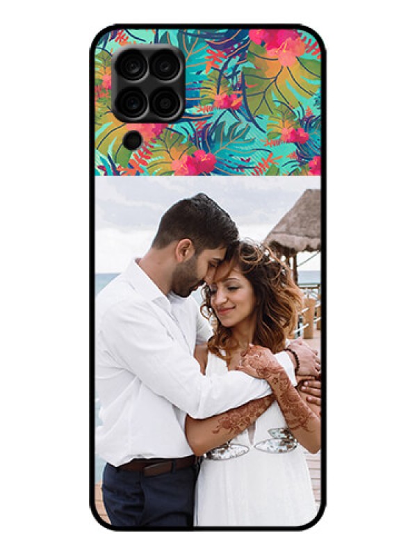 Custom Galaxy F12 Custom Metal Phone Case - Watercolor Floral Design