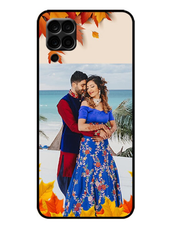 Custom Galaxy F12 Custom Metal Phone Case - Autumn Maple Leaves Design