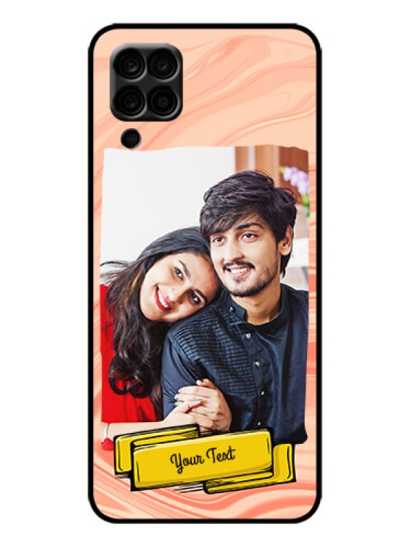 Custom Galaxy F12 Custom Metal Phone Case - Marble Texture Design