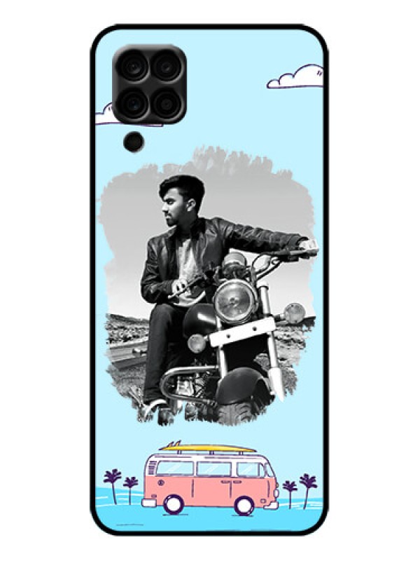 Custom Galaxy F12 Custom Metal Phone Case - Travel and Adventure Design