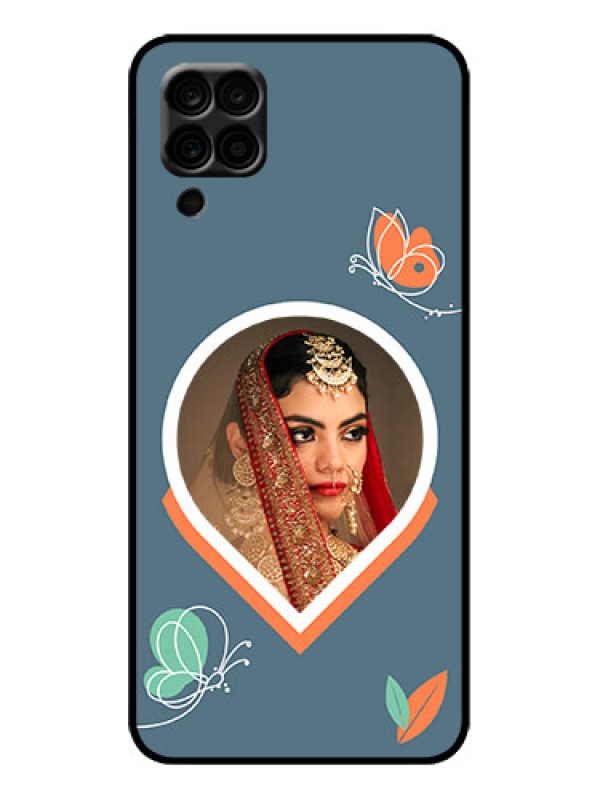 Custom Galaxy F12 Custom Metal Phone Case - Droplet Butterflies Design