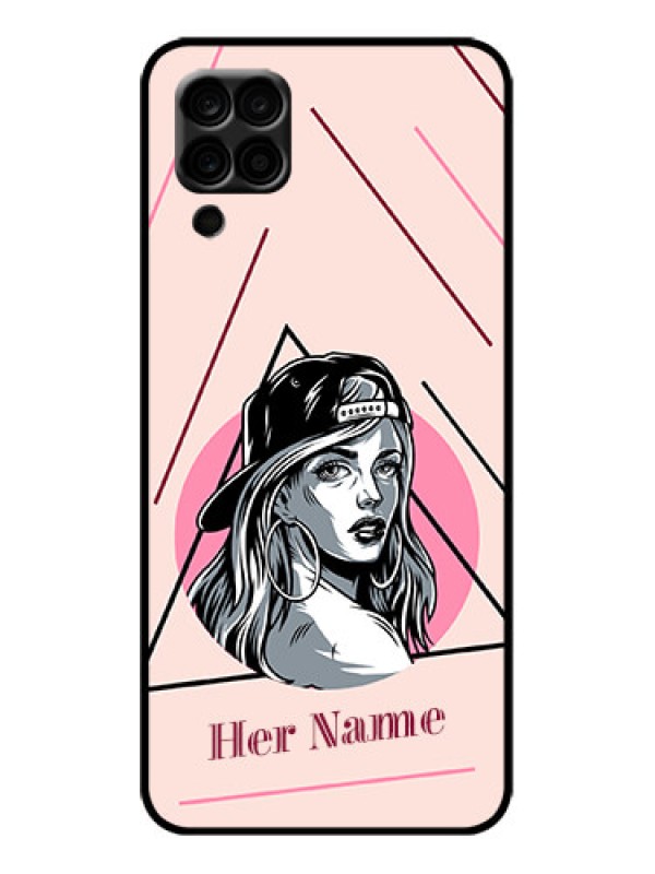 Custom Galaxy F12 Custom Metal Phone Case - Rockstar Girl Design