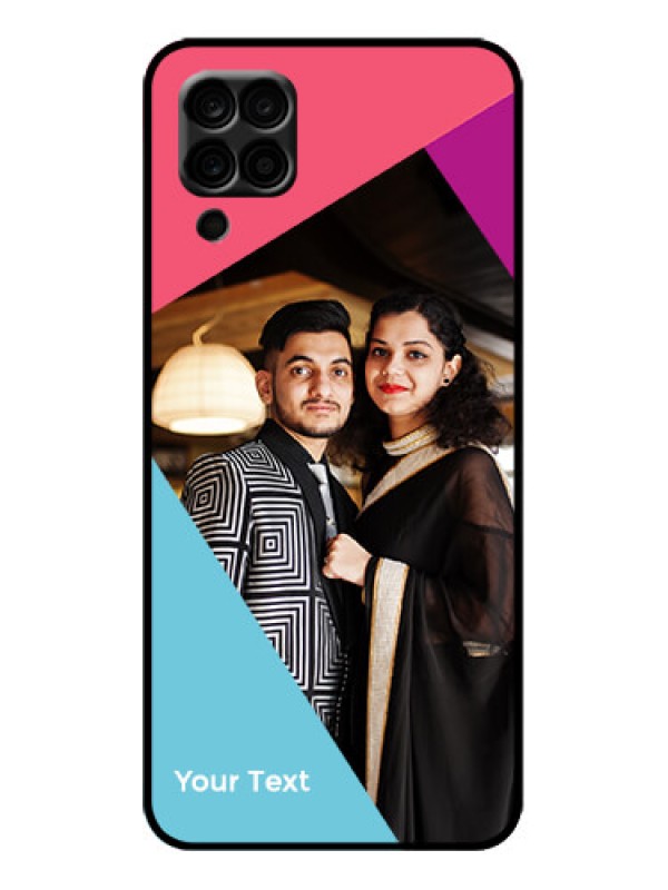 Custom Galaxy F12 Custom Metal Phone Case - Stacked Triple Colour Design