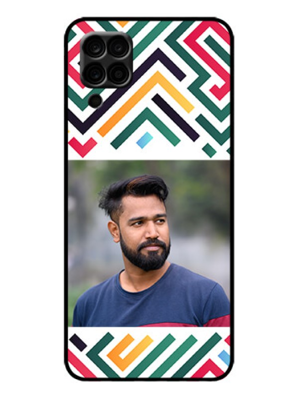 Custom Galaxy F12 Custom Metal Phone Case - Colorful Maze Pattern Design