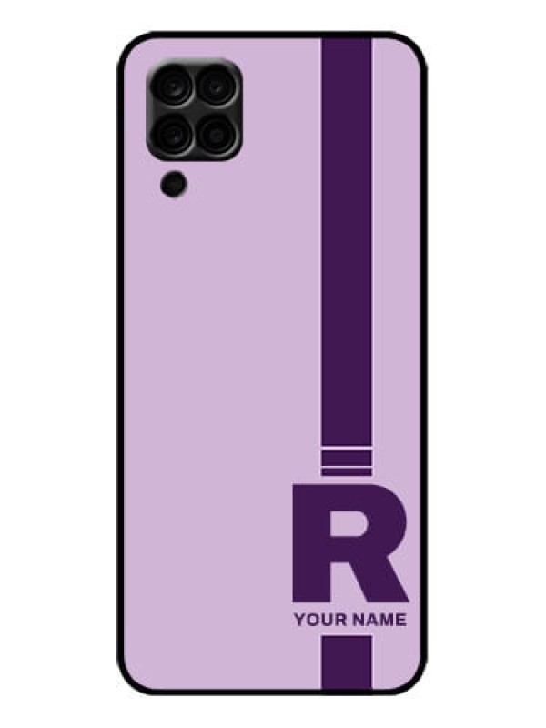 Custom Galaxy F12 Custom Metal Phone Case - Simple Dual Tone Stripe With Name Design