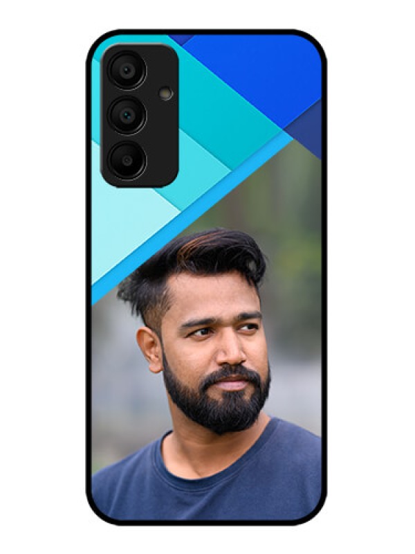 Custom Galaxy F15 5G Custom Metal Phone Case - Blue Pattern Design