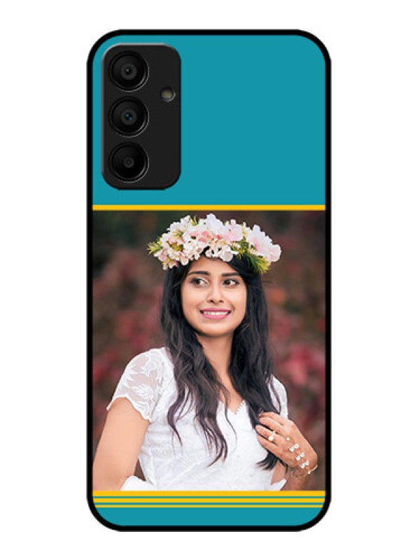 Custom Galaxy F15 5G Custom Metal Phone Case - Yellow and Blue Design