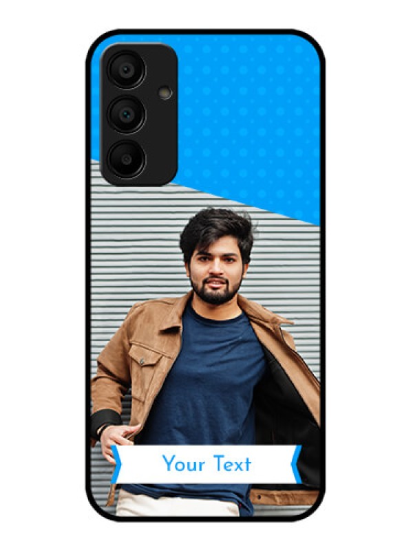 Custom Galaxy F15 5G Custom Metal Phone Case - Simple Blue Color Design