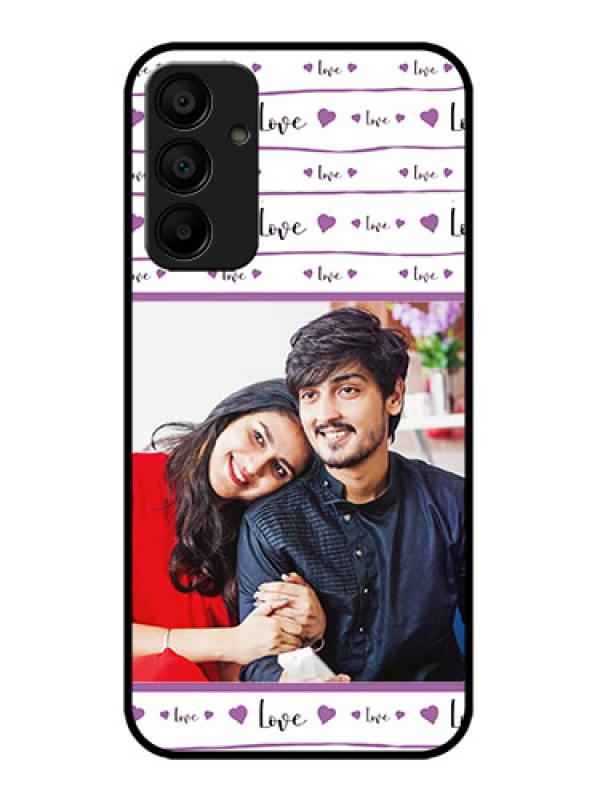 Custom Galaxy F15 5G Custom Metal Phone Case - Couples Heart Design