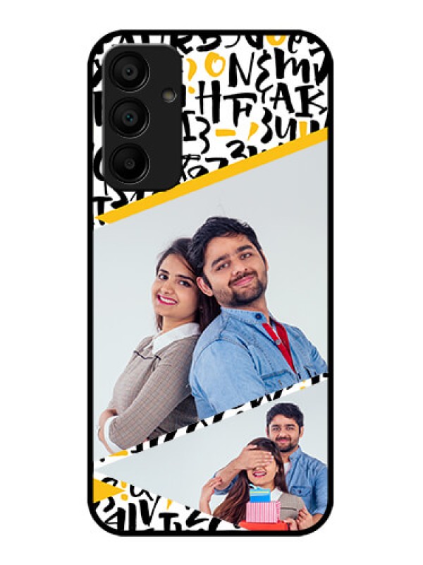 Custom Galaxy F15 5G Custom Metal Phone Case - Letters Pattern Design