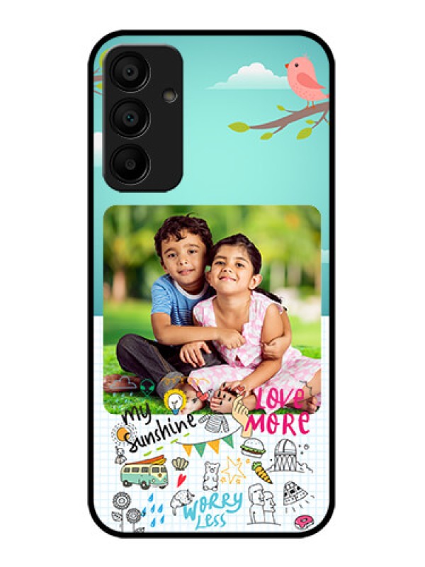 Custom Galaxy F15 5G Custom Metal Phone Case - Doodle Love Design
