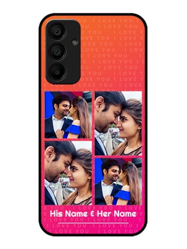 Custom Galaxy F15 5G Custom Metal Phone Case - I Love You Pink Design