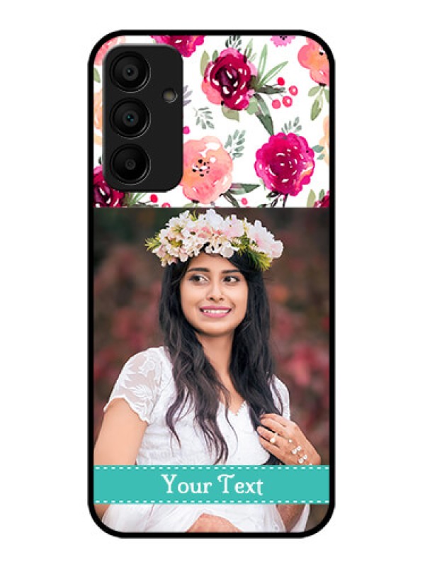 Custom Galaxy F15 5G Custom Metal Phone Case - Water Colors Floral Design