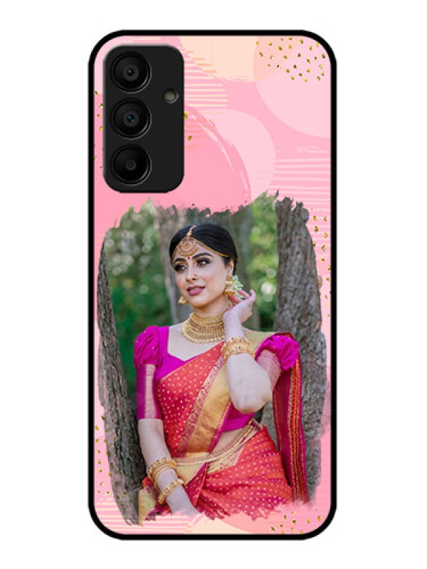 Custom Galaxy F15 5G Custom Metal Phone Case - Gold Glitter Splash Design