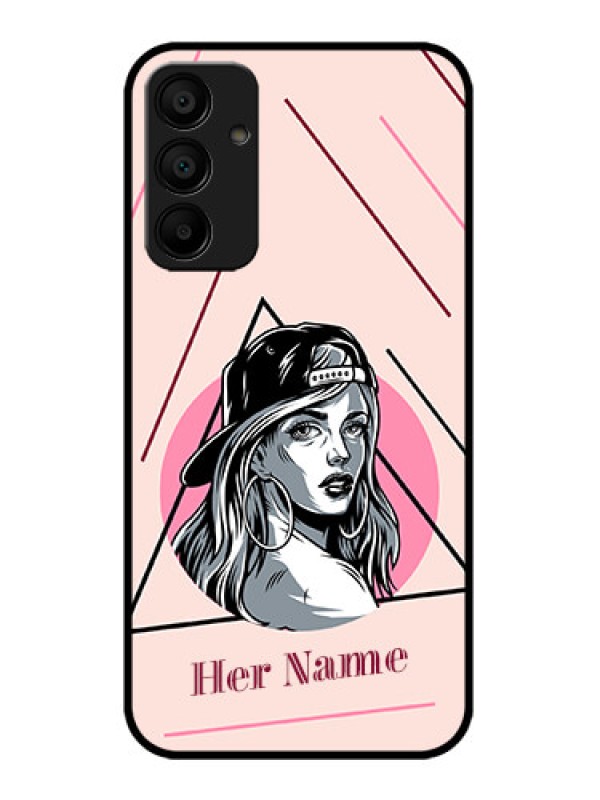 Custom Galaxy F15 5G Custom Metal Phone Case - Rockstar Girl Design