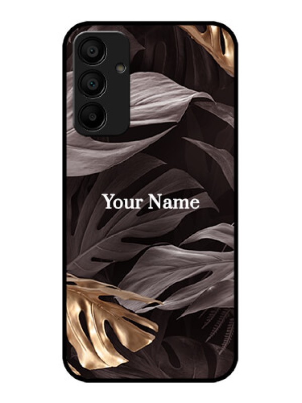 Custom Galaxy F15 5G Custom Metal Phone Case - Wild Leaves Digital Paint Design