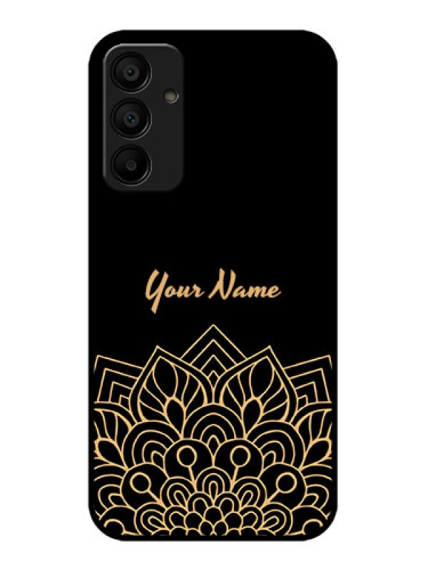 Custom Galaxy F15 5G Custom Metal Phone Case - Golden Mandala Design