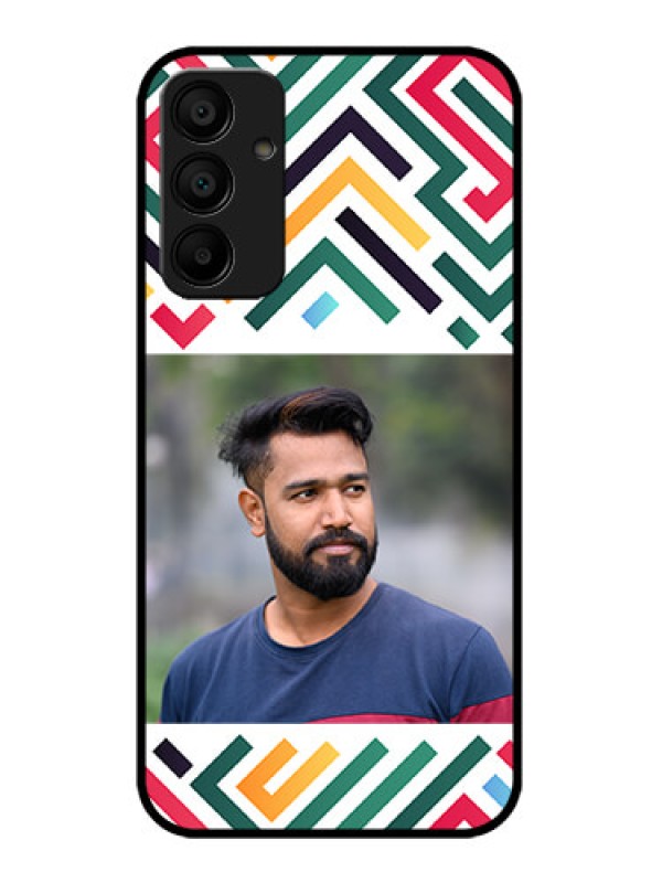 Custom Galaxy F15 5G Custom Metal Phone Case - Colorful Maze Pattern Design