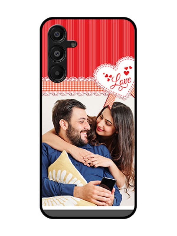 Custom Samsung Galaxy F16 5G Custom Metal Phone Case - Red Love Pattern Design