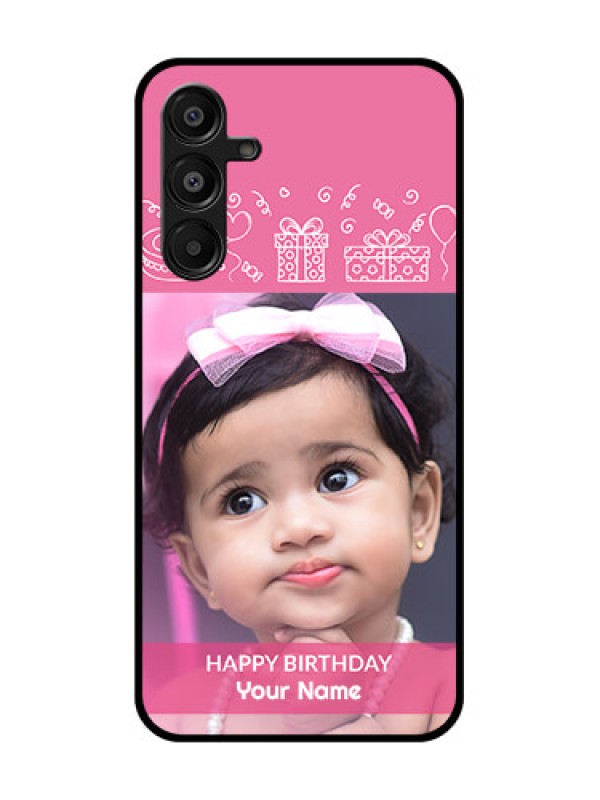 Custom Samsung Galaxy F16 5G Custom Metal Phone Case - With Birthday Line Art Design